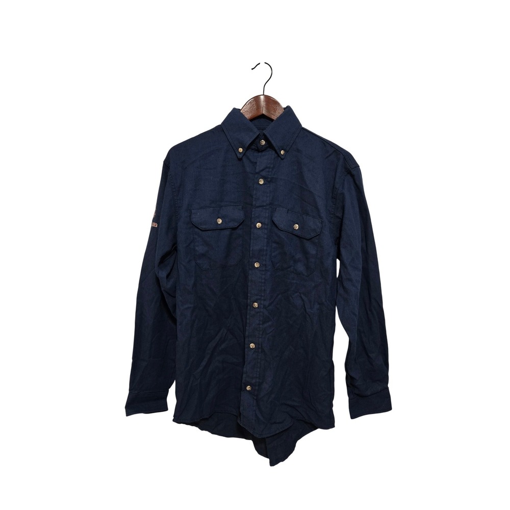 Drifire Mens Work Shirt Navy Blue FR Flame Resistant TECGEN SELECT CAT 2 Size SM - Picture 2 of 8